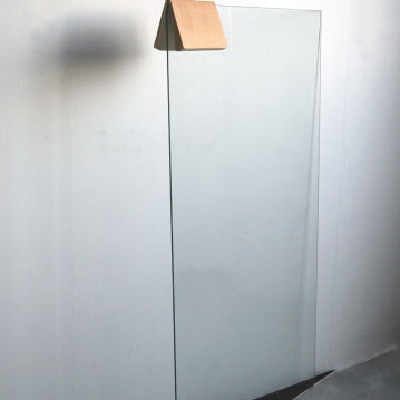 "Untitled",2014,installation,wall board,glass sketchbook